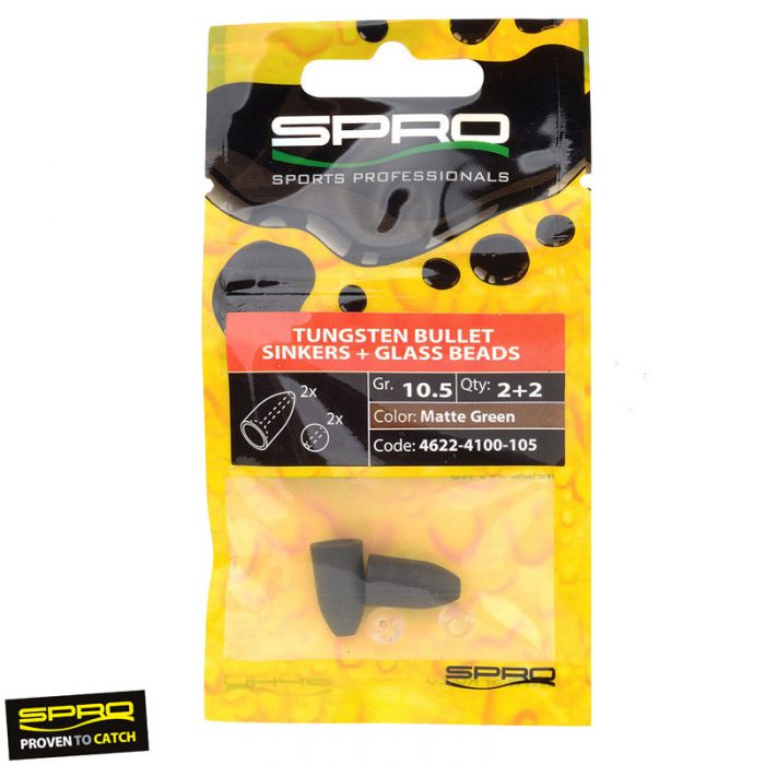 Spro Tungsten Bullet Sinkers Matte Green