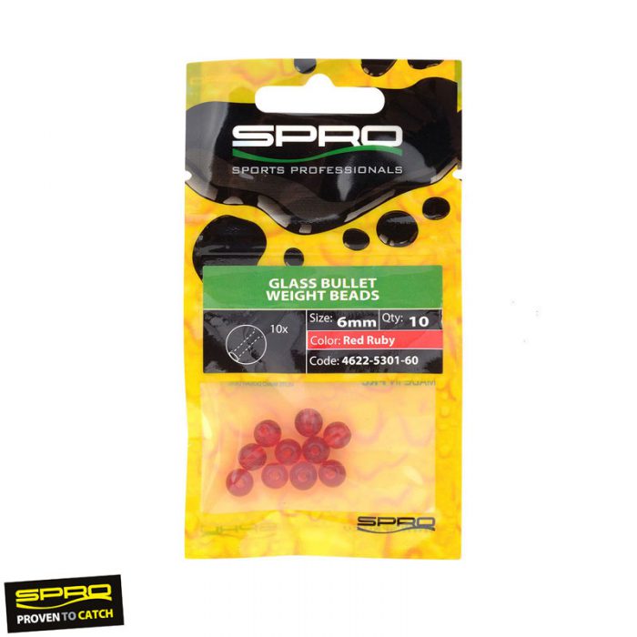Spro Round Smooth Glass Beads Red Ruby