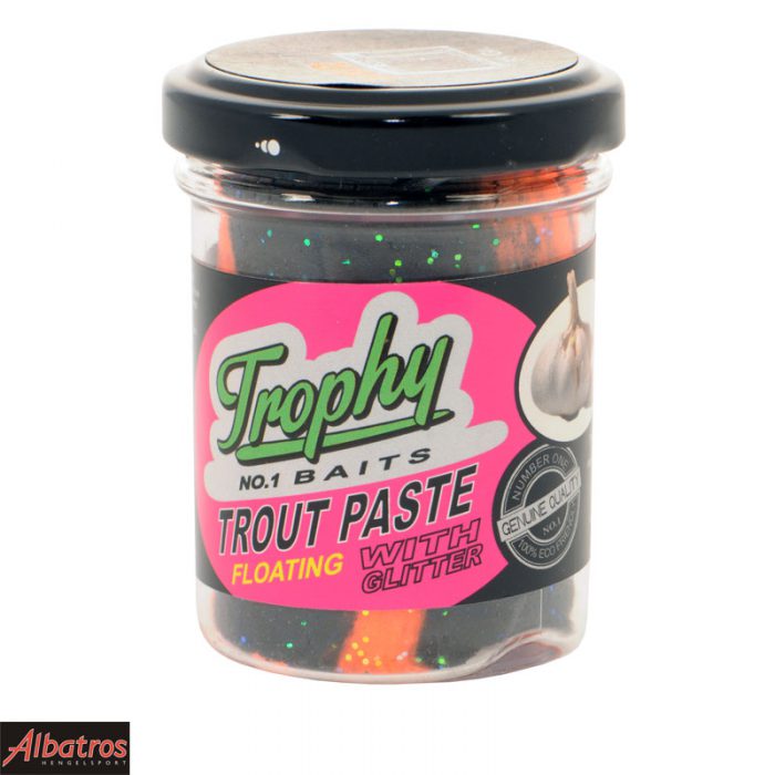 Trophy Bait Trout Paste Garlic Black Orange Glitter