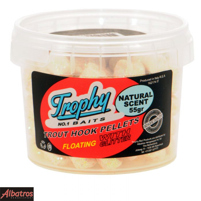 Trophy Trout Pellets Naturel Scent White Glitter