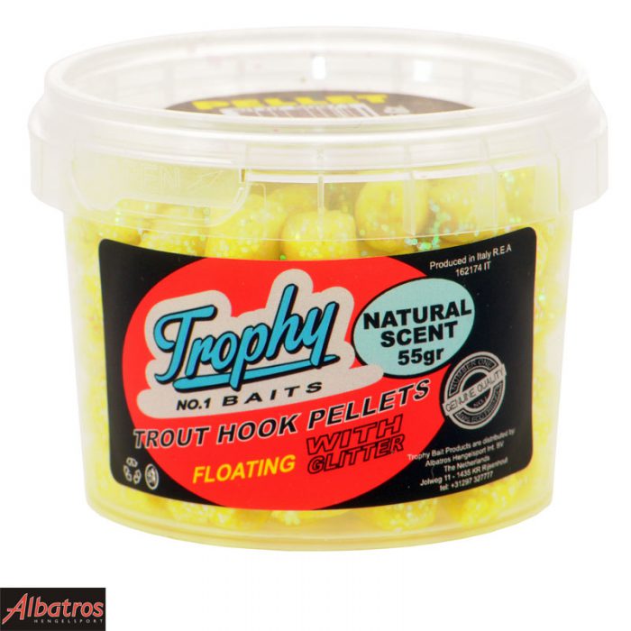 Trophy Trout Pellets Naturel Scent Yellow Glitter