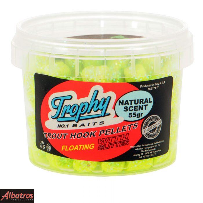 Trophy Trout Pellets Naturel Scent Light Green Glitter