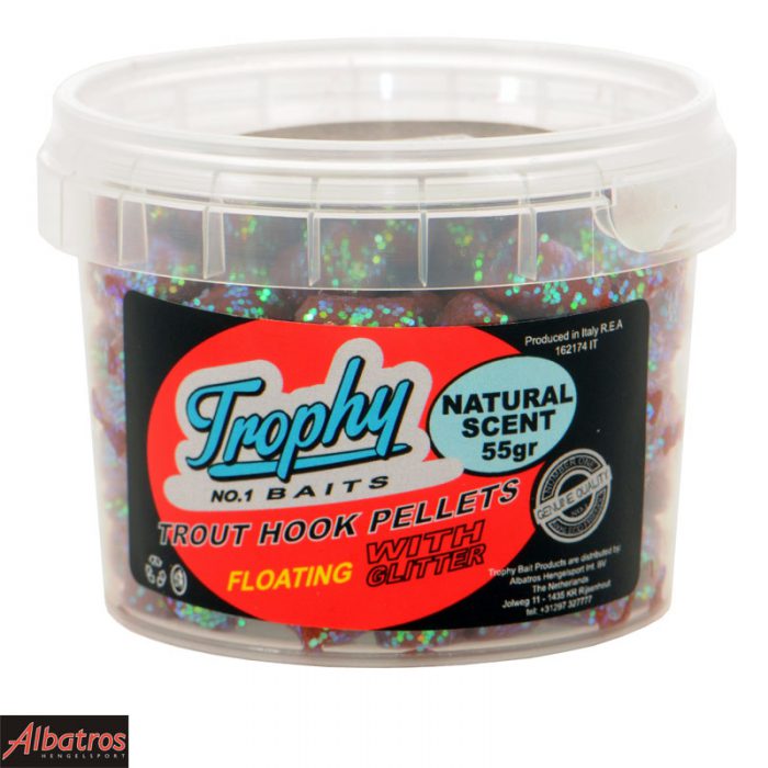 Trophy Trout Pellets Naturel Scent Brown Glitter