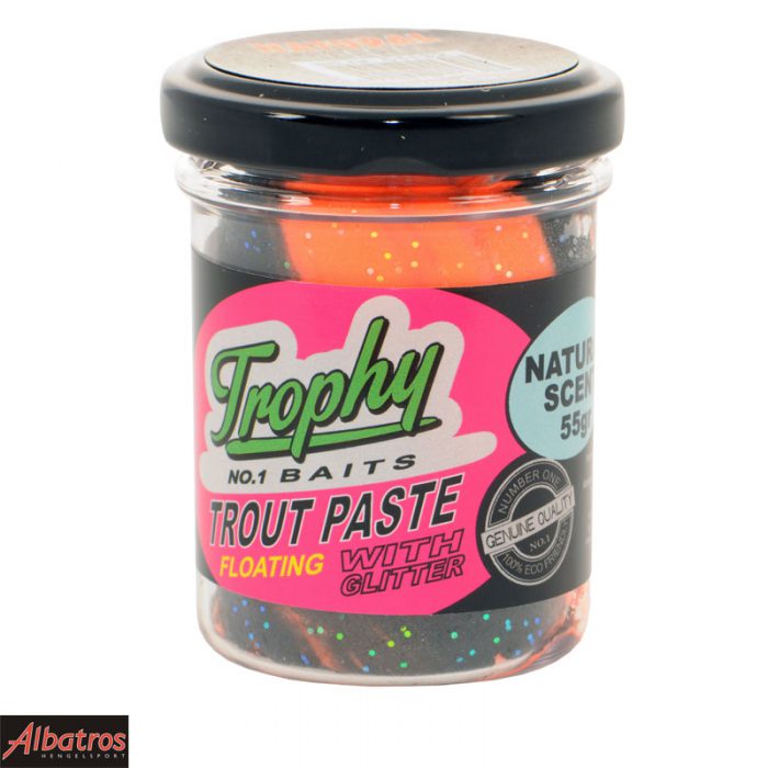 Trophy Bait Trout Paste Naturel Scent Black Orange Glitter