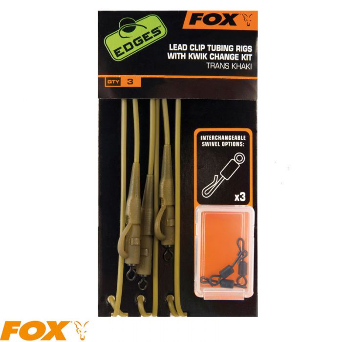 Fox EDGES™ Lead Clip Tubing Rig - Trans Khaki