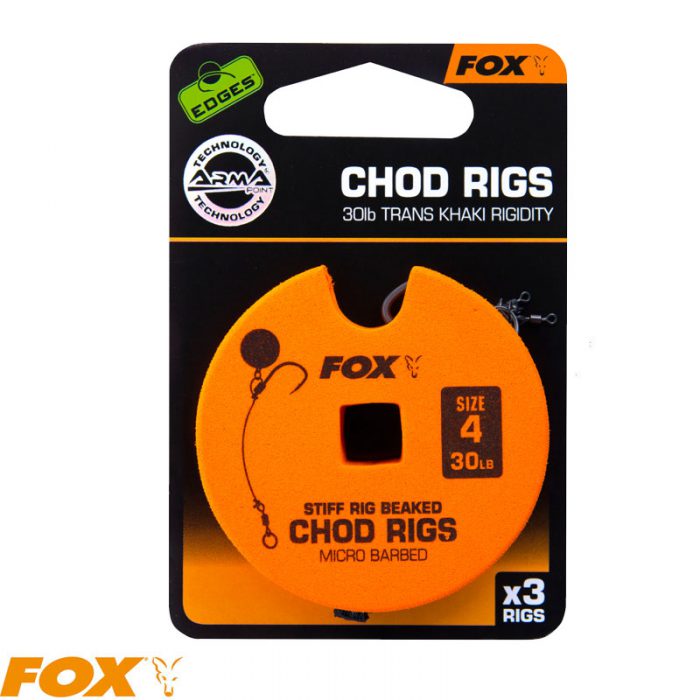 Fox  30lb, size 4 Standard Chod Rig Barbed