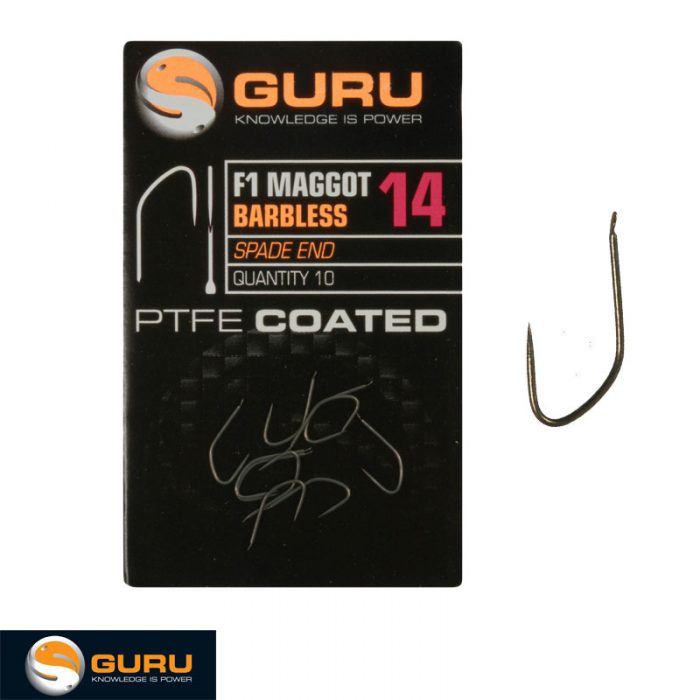 Guru F1 Maggot Hook Barbless Spade End