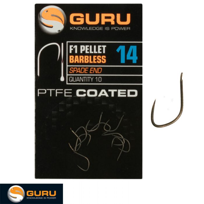 Guru F1 Pellet Hook Barbless Spade End