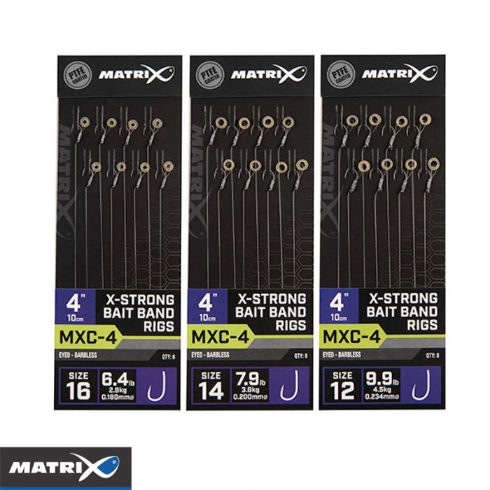 Matrix MXC-4 Barbless 10 CM X-strong Bait Bands Rigs