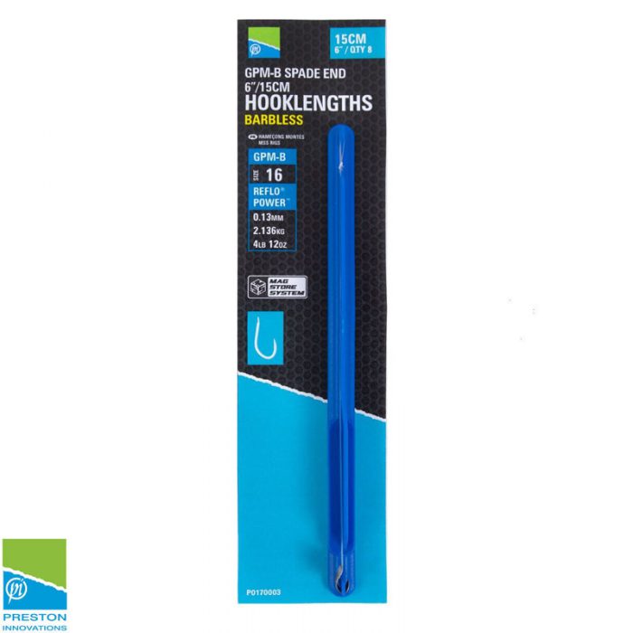 Preston GPM-B Spade End 15 cm Onderlijnen Barbless