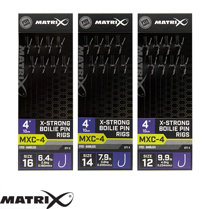 Matrix MXC-4 Barbless X-Strong 10cm Boilie Pin Rigs