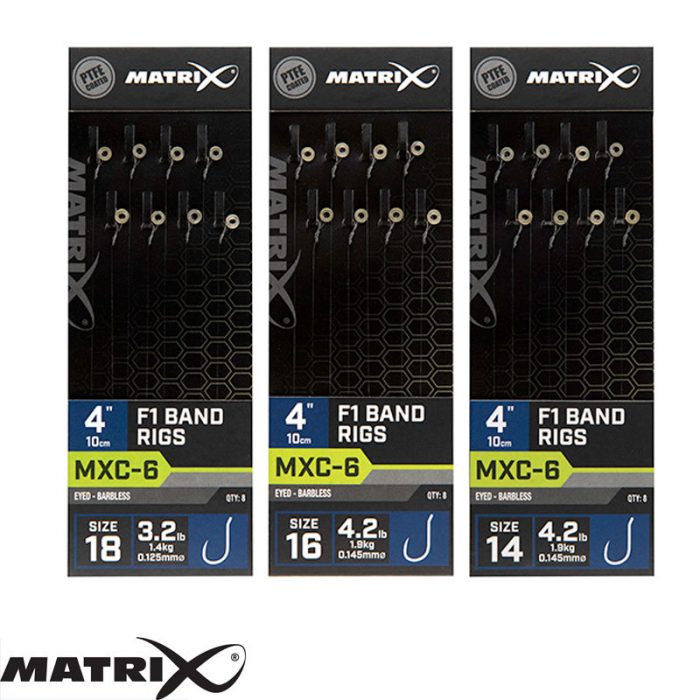 Matrix MXC-6 Barbless 10cm F1 Band Rigs