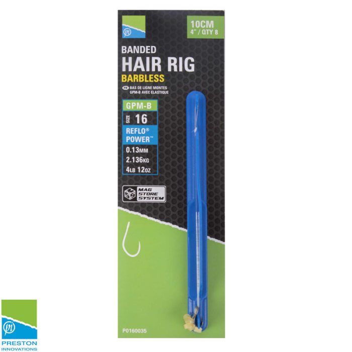 Preston GPM-B 10cm Banded Hair Rigs Barbless