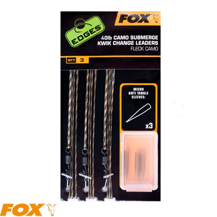 Fox Submerge Camo Leaders Kwik Change Kit Camo 40lb x3