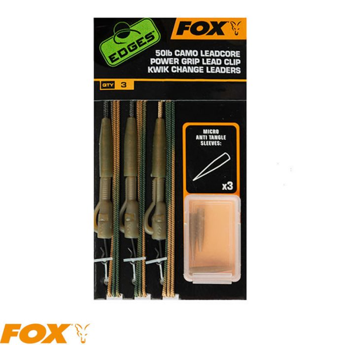 Fox 50lb Camo Leadcore Power Grip Lead Clip Kwik Change Leaders