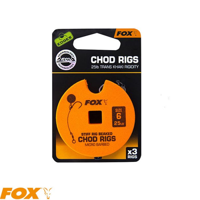 Fox 25lb, Size 6 Standard Chod Rig Barbed