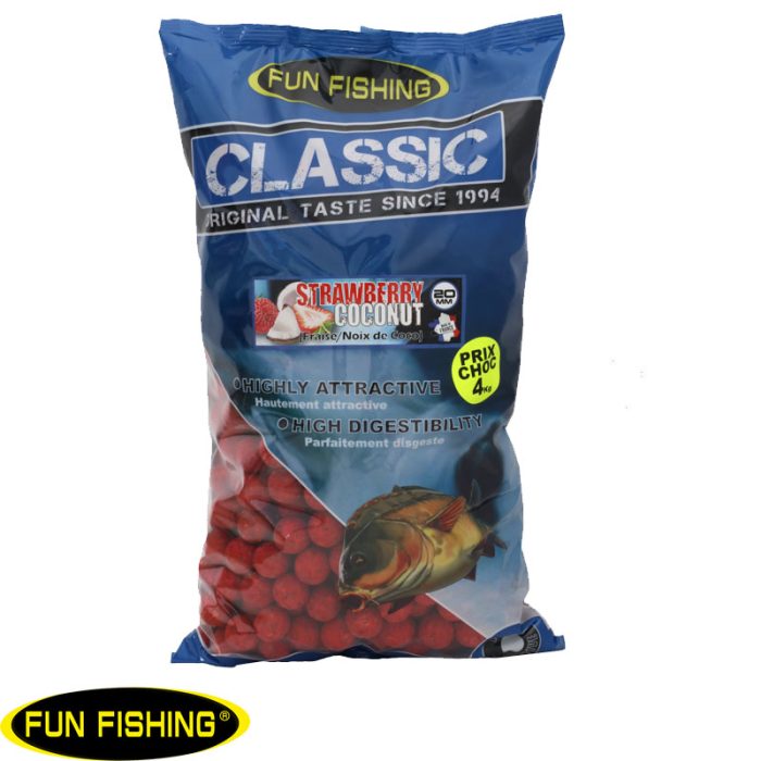 Fun Fishing Classic Boilies - Strawberry 4 KG 20 MM