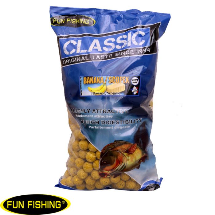 Fun Fishing Classic Boilies - Banaan Scopex 4 KG 20 MM
