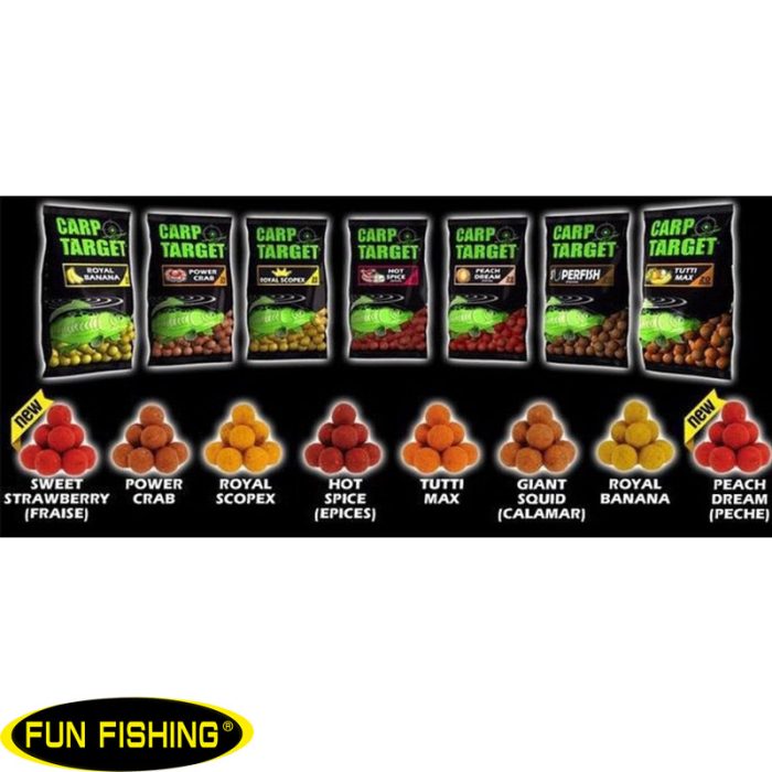 Fun Fishing Carp Target Boilies 16 MM Hot Spice