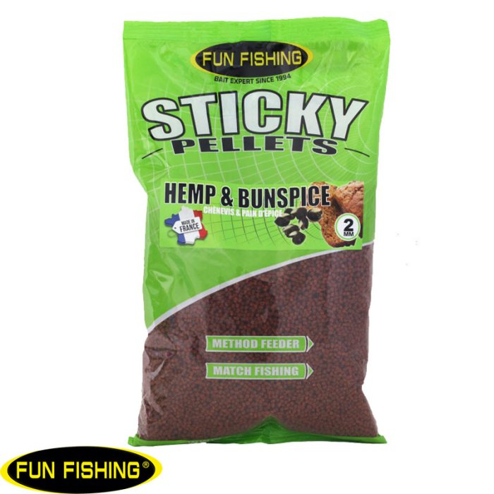 Fun Fishing Sticky Pellets - Hemp & Bun Spice 2 MM