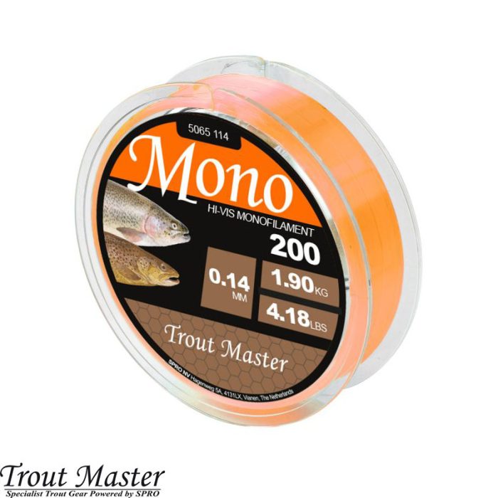 Trout Master Hi-Vis Mono Orange 200 Meter
