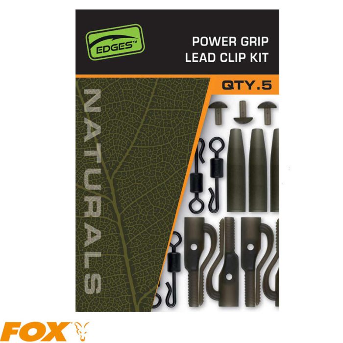 Fox Edges Naturals Power Grip Lead clip kit x 5