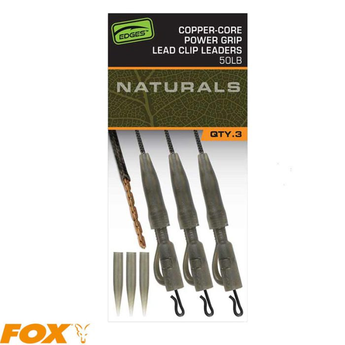 Fox Edges Naturals Copper-Core Power Grip Lead Clip Leaders x3