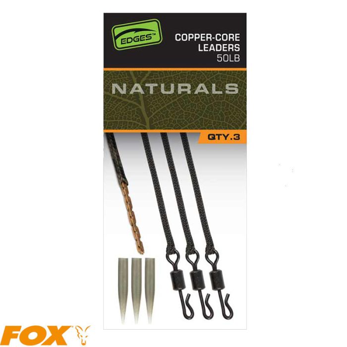 Fox Edges Naturals Copper-Core Leaders x3