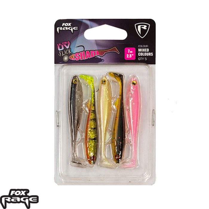 Fox Rage Mixed Colour Ultra UV Zander Pro Shads - 7.5cm
