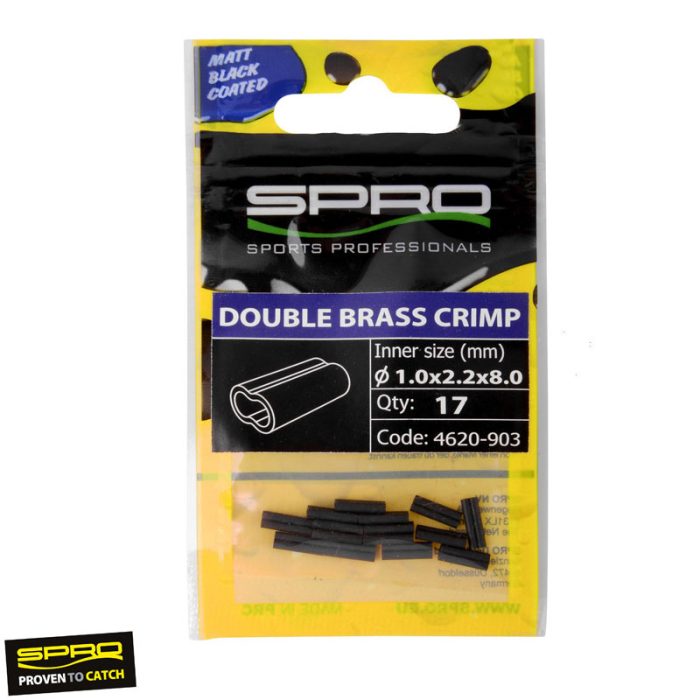 Spro Matte Black Double Brass Crimp 0,8x1,7x8mm