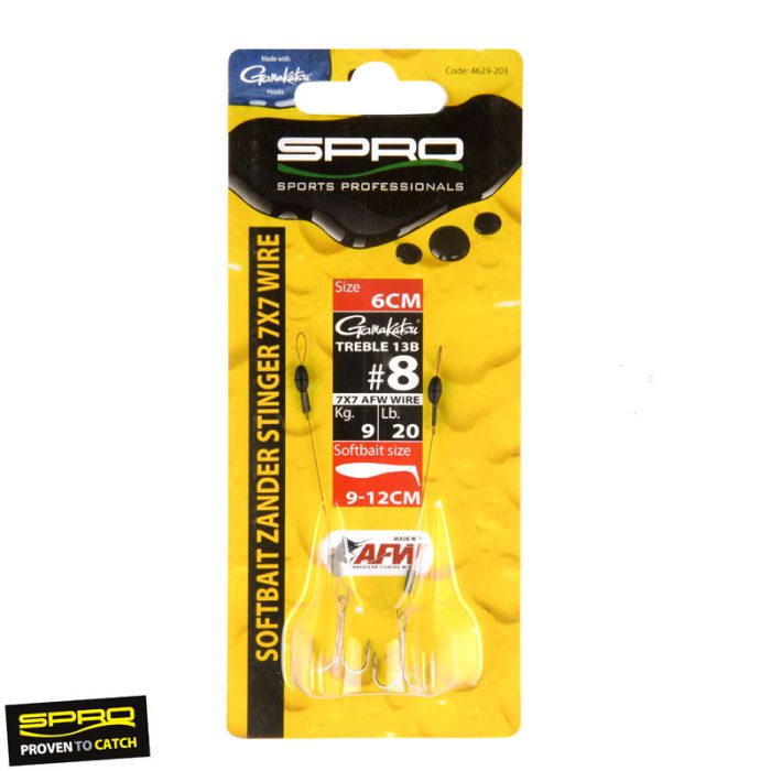 Spro Softbait Zander Stinger Treble 13B Haak Maat 6 - Afbeelding 5