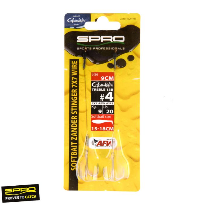 Spro Softbait Zander Stinger Treble 13B Haak Maat 6