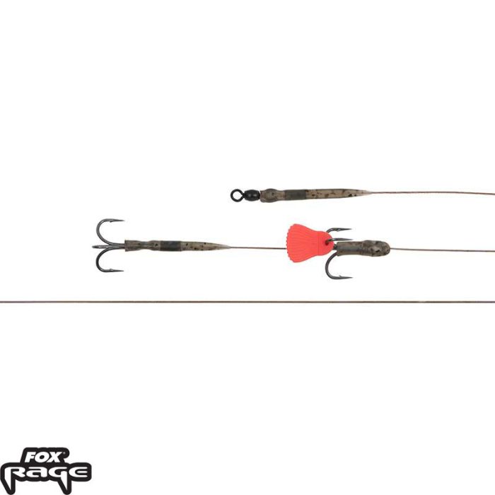 Fox Rage Predator Twin Treble Trace 52cm Size 4 Barbed - 40lb