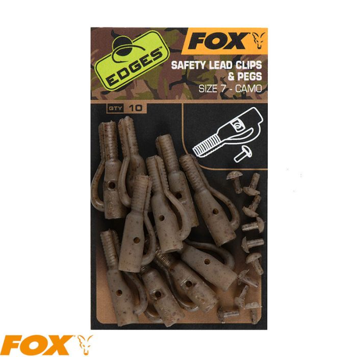 Fox Edges Camo Size 7 lead clip + pegs