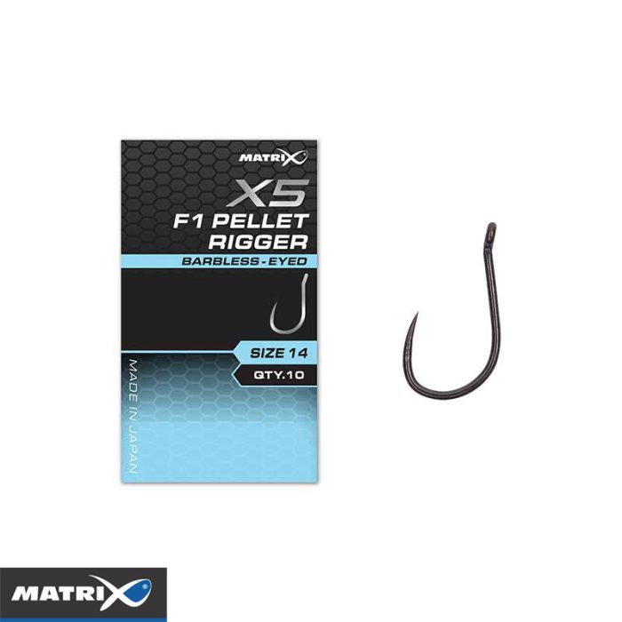 Matrix X5 F1 Pellet Rigger Barbless - Eyed
