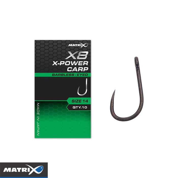 Matrix X8 X-Power Carp Barbless - Eyed