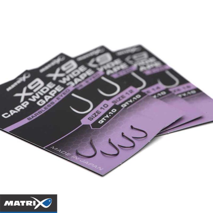 Matrix X9 Carp Wide Gape Barbless - Eyed - Afbeelding 4
