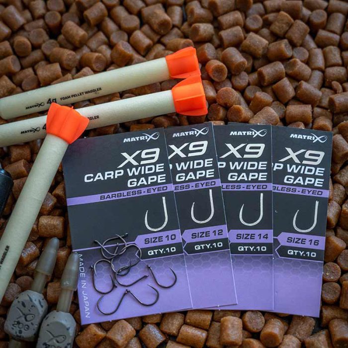 Matrix X9 Carp Wide Gape Barbless - Eyed - Afbeelding 5