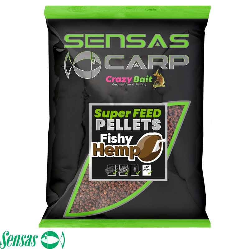 Sensas Super Feed Pellets Fishy Hemp 650G