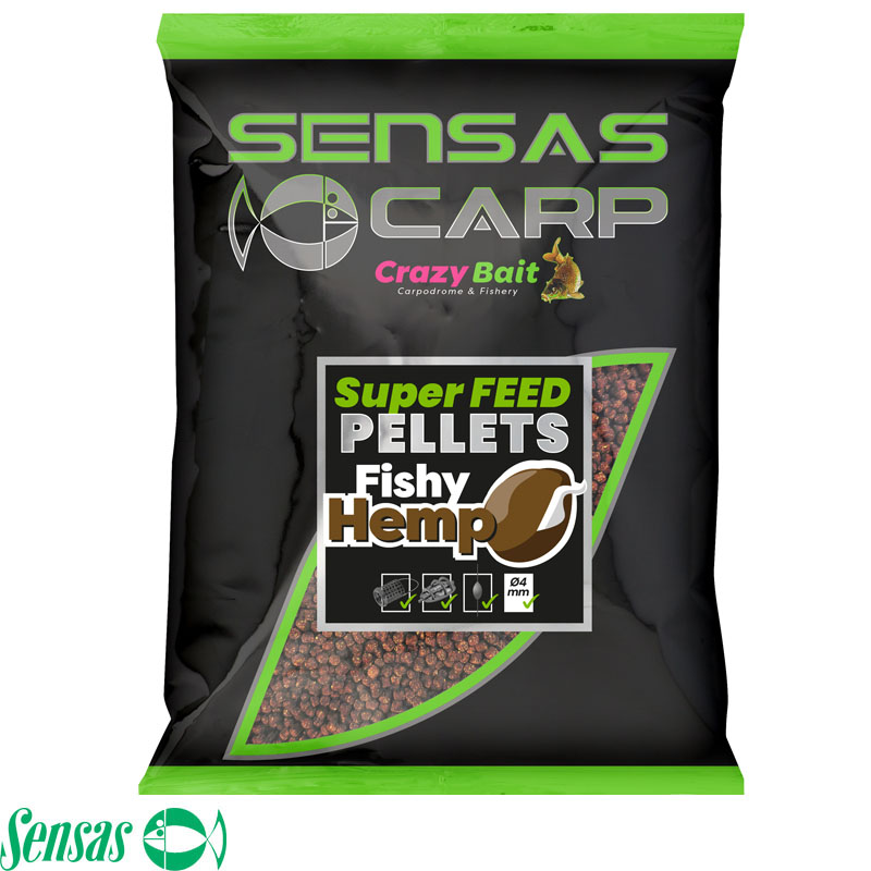 Sensas Super Feed Pellets Fishy Hemp 650G - Afbeelding 2