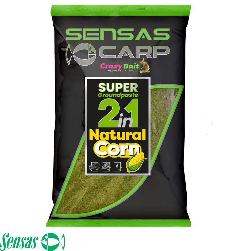Sensas Super Groundpaste 2 IN 1 Natural Corn 1kg